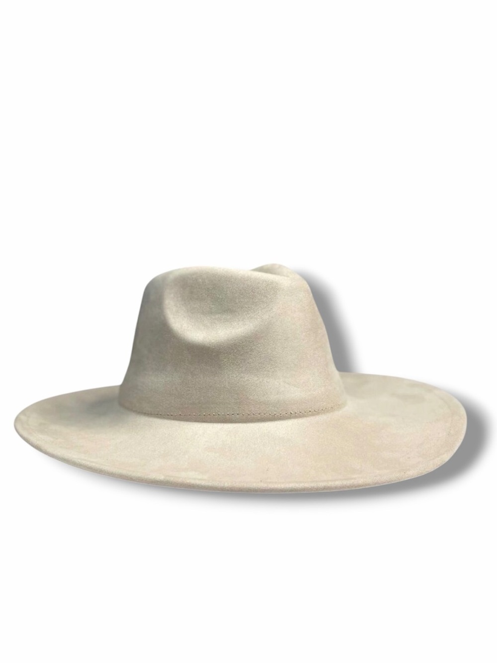 Ivory Suede Wide Brim Western Fedora Rancher Hat NWT